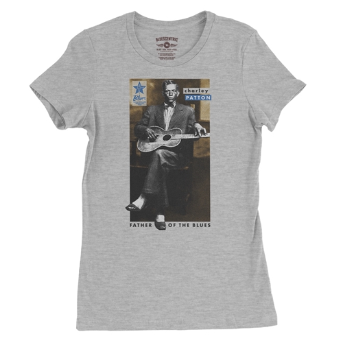 Ltd. Ed. Blues Hall of Fame Charley Patton Ladies T Shirt - Relaxed Fit - ladiesathleticheather