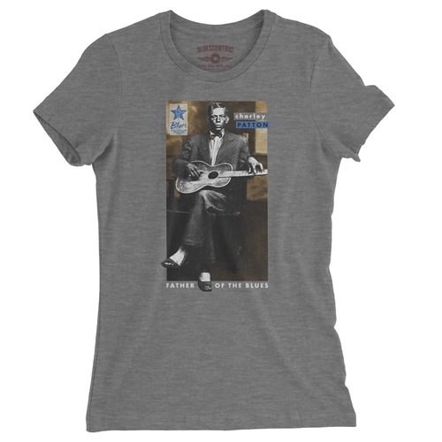 Ltd. Ed. Blues Hall of Fame Charley Patton Ladies T Shirt - Relaxed Fit - ladiesdeepheather