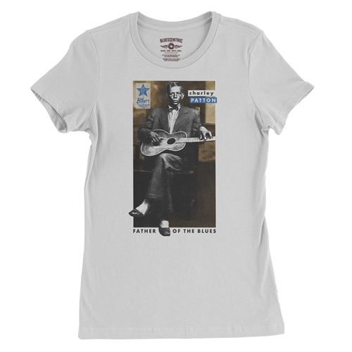 Ltd. Ed. Blues Hall of Fame Charley Patton Ladies T Shirt - Relaxed Fit - ladieswhite