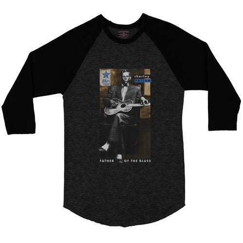 Ltd. Ed. Blues Hall of Fame Big Bill Broonzy Baseball T-Shirt - raglanblackblacksleeve