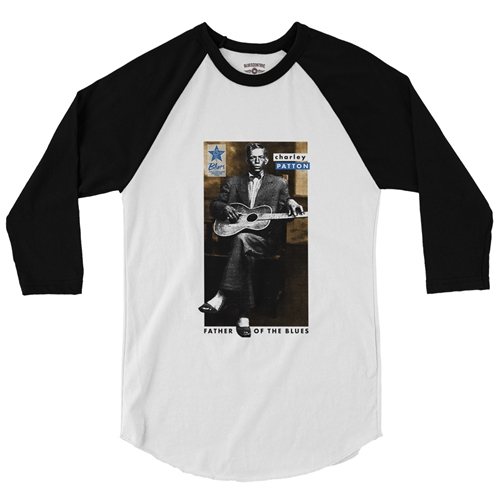 Ltd. Ed. Blues Hall of Fame Big Bill Broonzy Baseball T-Shirt - raglanwhiteblacksleeve