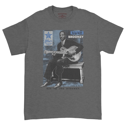 Ltd. Ed. Blues Hall of Fame Big Bill Broonzy T-Shirt - Classic Heavy Cotton - classicheathergrey