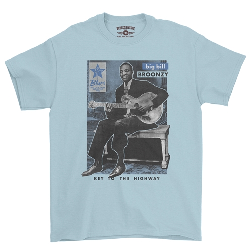 Ltd. Ed. Blues Hall of Fame Big Bill Broonzy T-Shirt - Classic Heavy Cotton - classiclightblue