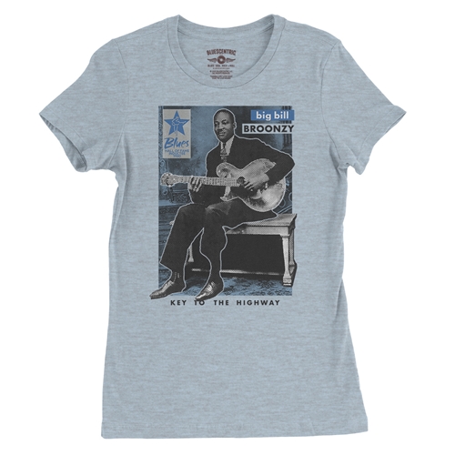 Ltd. Ed. Blues Hall of Fame Big Bill Broonzy Ladies T Shirt - Relaxed Fit - ladiesheatherprismblue