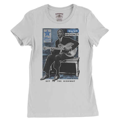 Ltd. Ed. Blues Hall of Fame Big Bill Broonzy Ladies T Shirt - Relaxed Fit - ladieswhite