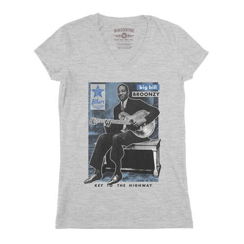 Ltd. Ed. Blues Hall of Fame Big Bill Broonzy V-Neck T Shirt - Women