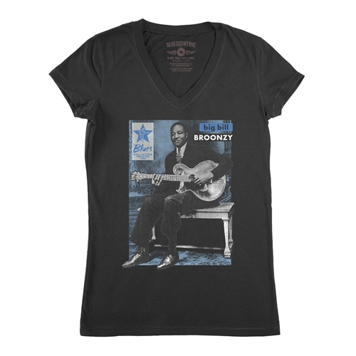 Ltd. Ed. Blues Hall of Fame Big Bill Broonzy V-Neck T Shirt - Women