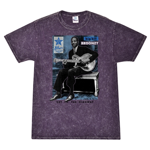 Ltd. Ed. Blues Hall of Fame Big Bill Broonzy T-Shirt - Purple Mineral Wash
