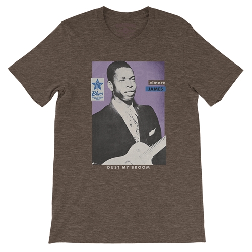 Ltd. Ed. Blues Hall of Fame Elmore James T-Shirt - Lightweight Vintage Style - vintageheatherbrown
