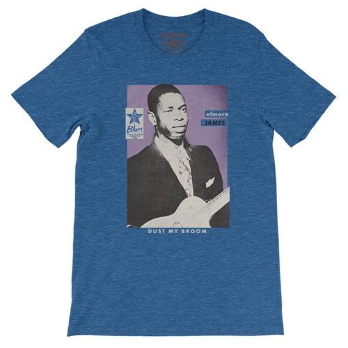 Ltd. Ed. Blues Hall of Fame Elmore James T-Shirt - Lightweight Vintage Style - vintageheatherroyalblue