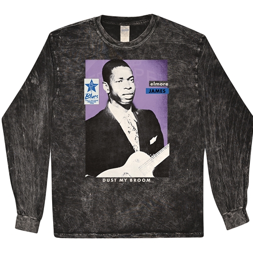 Ltd. Ed. Blues Hall of Fame Elmore James Long Sleeve T-Shirt - Black Mineral Wash