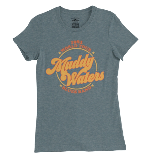 Muddy Waters Blues Band Ladies T Shirt - Relaxed Fit - ladiesheatherdeepteal