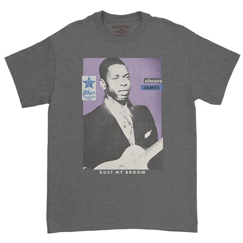 Ltd. Ed. Blues Hall of Fame Elmore James T-Shirt - Classic Heavy Cotton - classicheathergrey