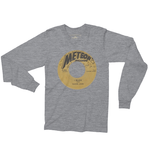Meteor Records Vinyl Record Long Sleeve T-Shirt - longsleeveathleticheather