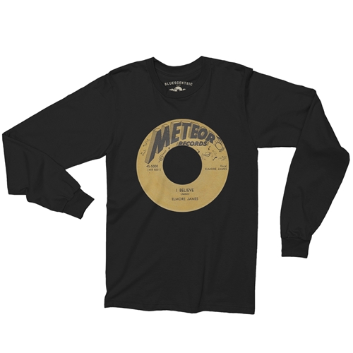 Meteor Records Vinyl Record Long Sleeve T-Shirt - longsleeveblack
