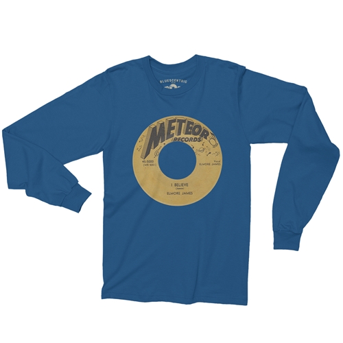 Meteor Records Vinyl Record Long Sleeve T-Shirt - longsleeveblue