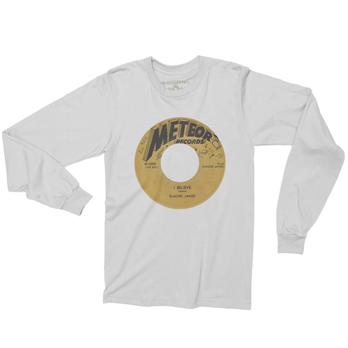 Meteor Records Vinyl Record Long Sleeve T-Shirt - white
