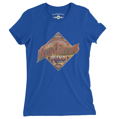 Professor Longhair New Orleans Piano Ladies T Shirt - ladiesblue