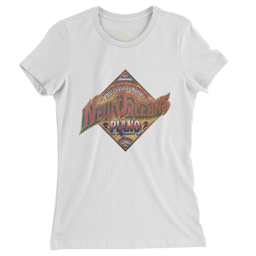 Professor Longhair New Orleans Piano Ladies T Shirt - white