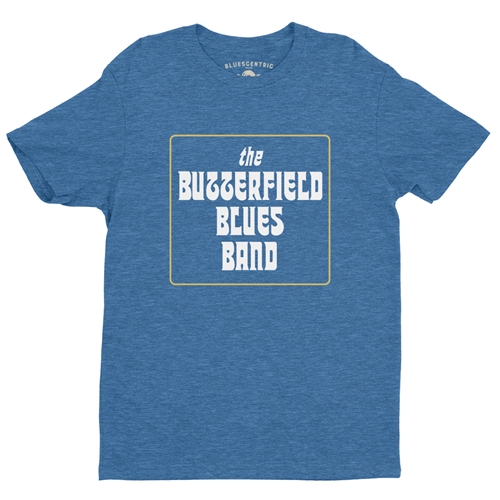 Butterfield Blues Band Box T-Shirt - Lightweight Vintage Style - heatherbbblue