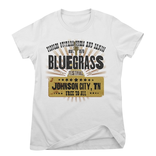 Bluegrass Festival Ladies T Shirt - white