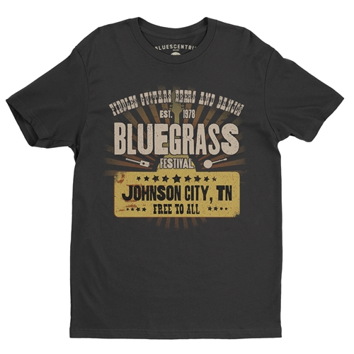 Bluegrass Festival T Shirt - Lightweight Vintage Style - vintageblack
