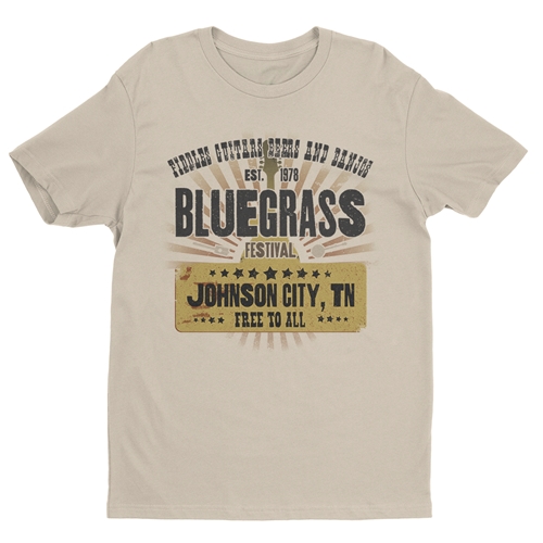 Bluegrass Festival T Shirt - Lightweight Vintage Style - vintagecream