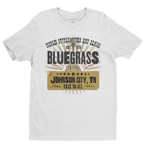 Bluegrass Festival T Shirt - Lightweight Vintage Style - white