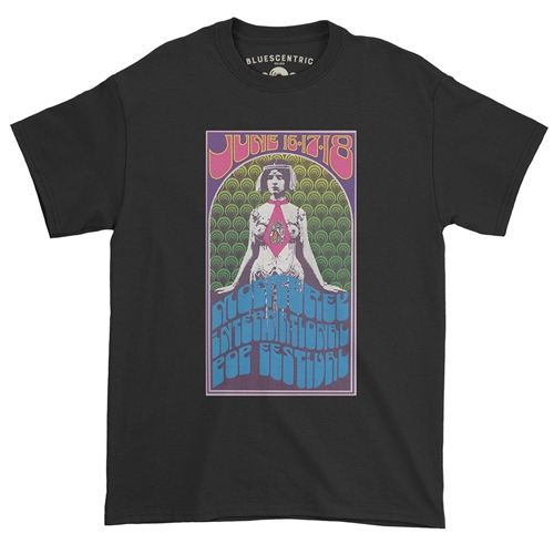 Monterey Pop Festival Concert Poster T-Shirt - Classic Heavy Cotton - classicblack