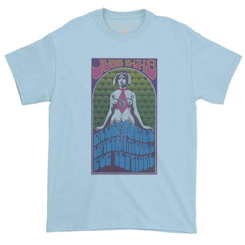 Monterey Pop Festival Concert Poster T-Shirt - Classic Heavy Cotton - classiclightblue