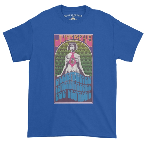 Monterey Pop Festival Concert Poster T-Shirt - Classic Heavy Cotton - classicroyalblue
