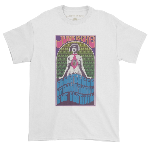 Monterey Pop Festival Concert Poster T-Shirt - Classic Heavy Cotton - white