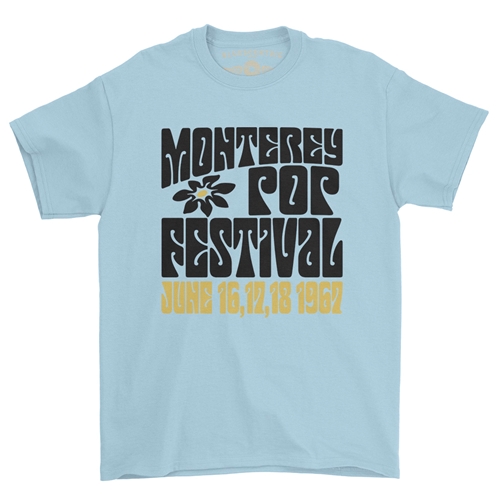 Monterey Pop Festival Flower T-Shirt - Classic Heavy Cotton - classiclightblue