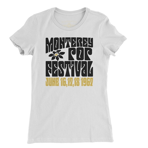 Monterey Pop Festival Flower Ladies T Shirt - white