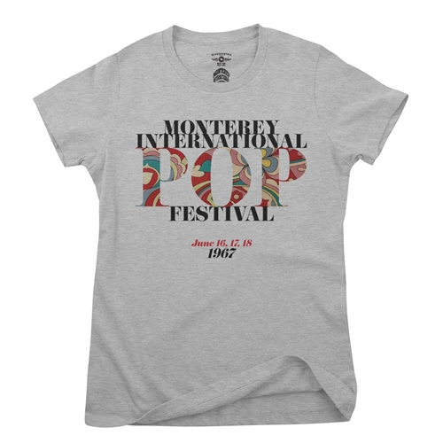 Small Batch Monterey Pop Festival Ladies T Shirt - Hippie Edition - ladiesathleticheather