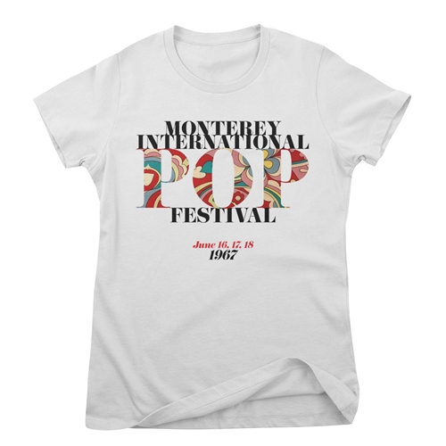 Small Batch Monterey Pop Festival Ladies T Shirt - Hippie Edition - white