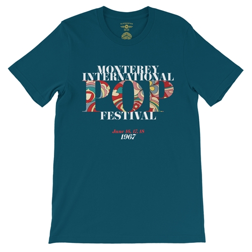Small Batch Monterey Pop Festival T-Shirt - Hippie Edition - Lightweight Vintage Style - vintagedeepteal