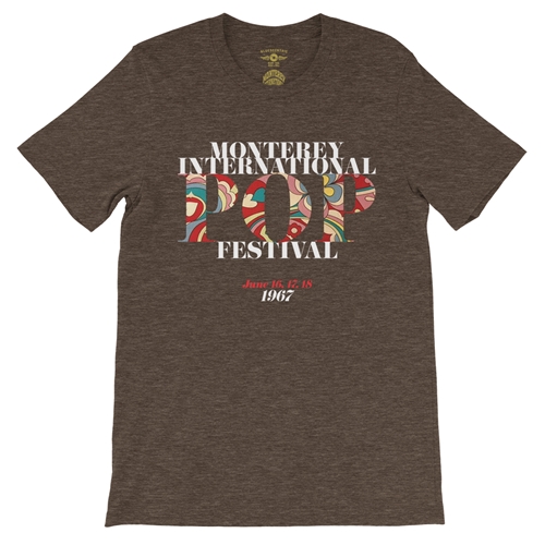 Small Batch Monterey Pop Festival T-Shirt - Hippie Edition - Lightweight Vintage Style - vintageheatherbrown