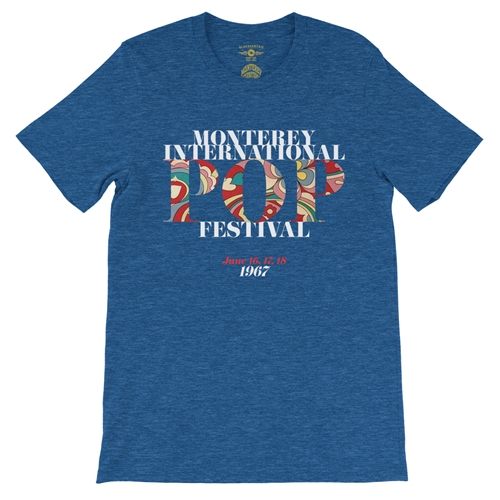 Small Batch Monterey Pop Festival T-Shirt - Hippie Edition - Lightweight Vintage Style - vintageheatherroyalblue