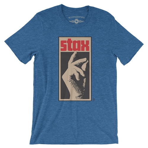 CLOSEOUT Stax Records Snapping Fingers T-Shirt - Lightweight Vintage Style - heatherbbblue