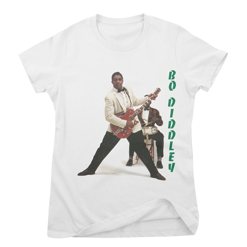 1958 Bo Diddley Ladies T Shirt - Relaxed Fit - white
