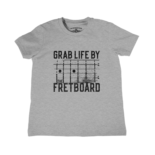 Grab Life by the Fretboard Youth T-Shirt - Lightweight Vintage Children & Toddlers - youthheatherathletic