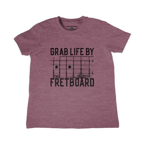 Grab Life by the Fretboard Youth T-Shirt - Lightweight Vintage Children & Toddlers - youthheathermaroon
