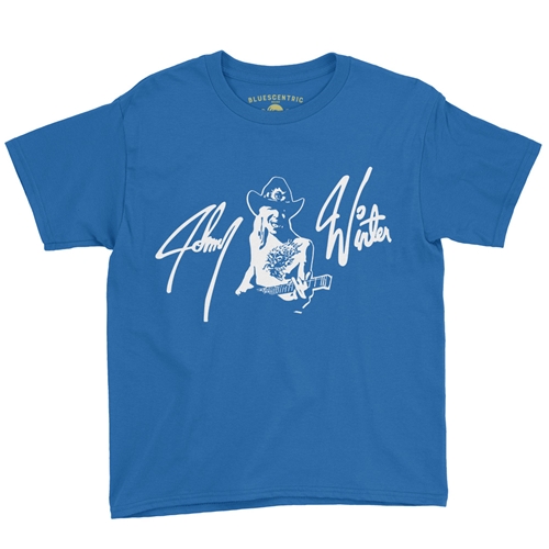 Johnny Winter Youth T-Shirt - Lightweight Vintage Children & Toddlers - youthroyalblue