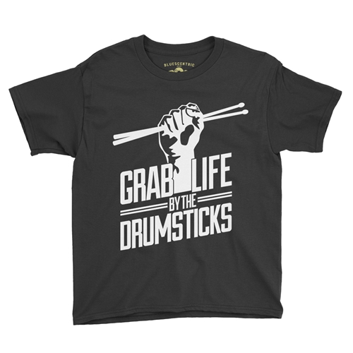 Grab Life by the Drumsticks Youth T-Shirt - Lightweight Vintage Children & Toddlers - youthblack