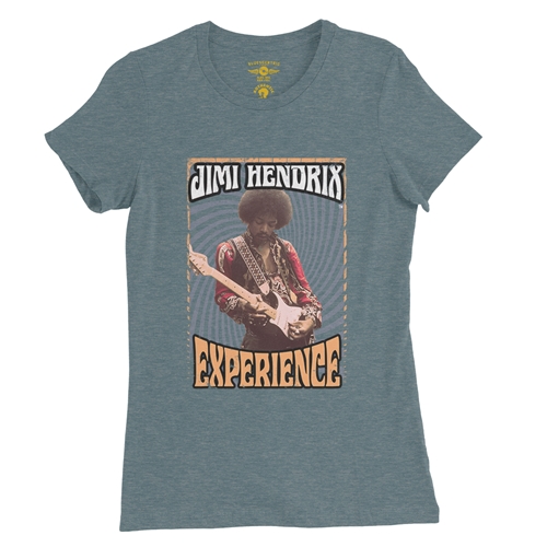 Jimi Hendrix Experience Ladies T Shirt - Relaxed Fit - ladiesheatherdeepteal