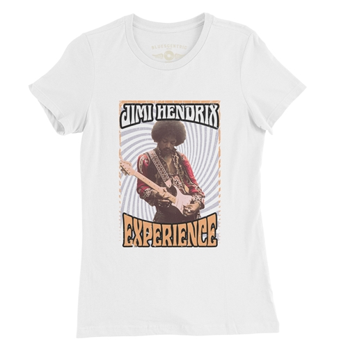 Jimi Hendrix Experience Ladies T Shirt - Relaxed Fit - white