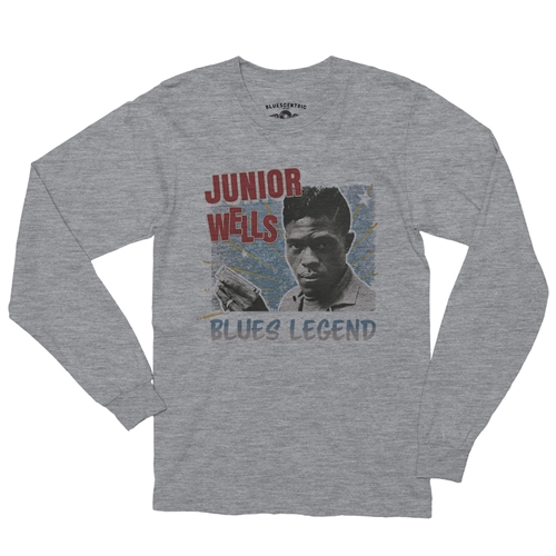 Junior Wells Blues Legend Long Sleeve T-Shirt - longsleeveathleticheather