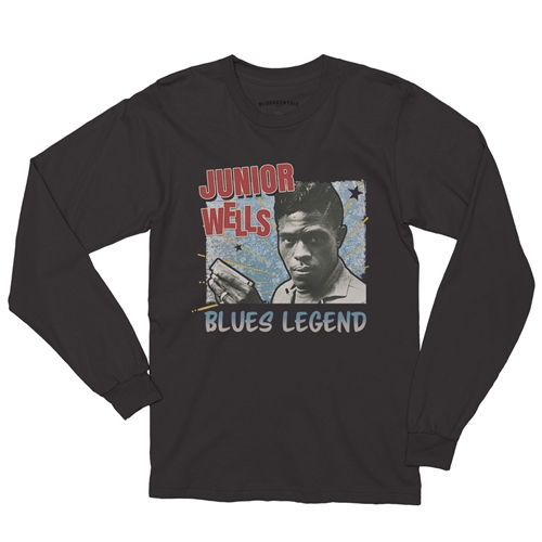 Junior Wells Blues Legend Long Sleeve T-Shirt - longsleeveblack