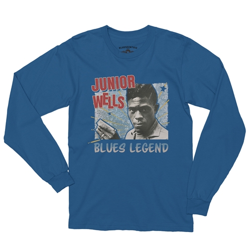 Junior Wells Blues Legend Long Sleeve T-Shirt - longsleeveblue